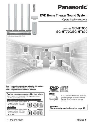 Panasonic ht690 ht700 - sc-ht690, sc-ht700